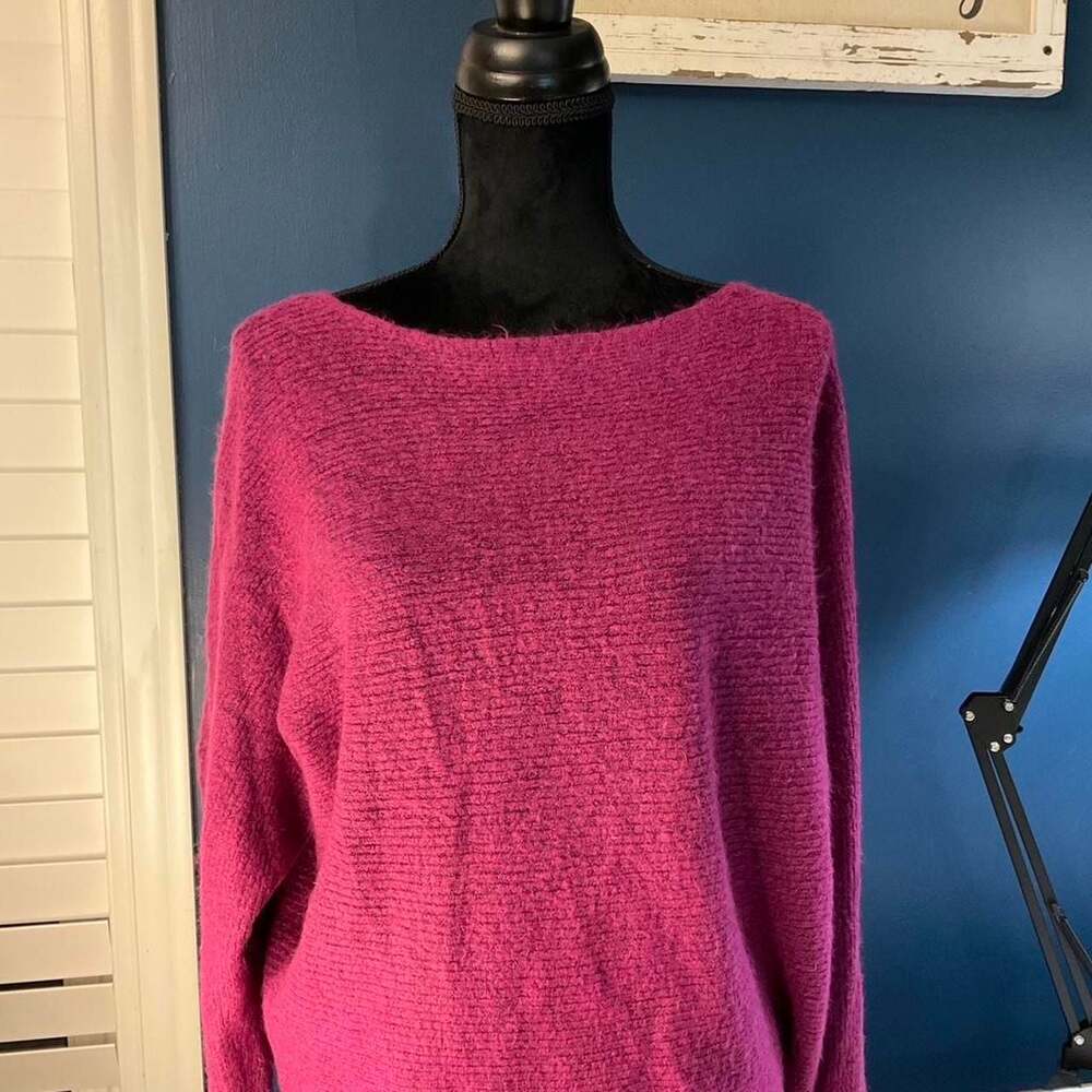 ee:some Pink Fuzzy Boatneck Sweater Size S/M